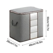 PRETXORVE Large Capacity Clothes Storage Bag Organizer with Thick Fabric for Comforters Blankets Bedding Foldable with Sturdy Zipper Clear Window 67L